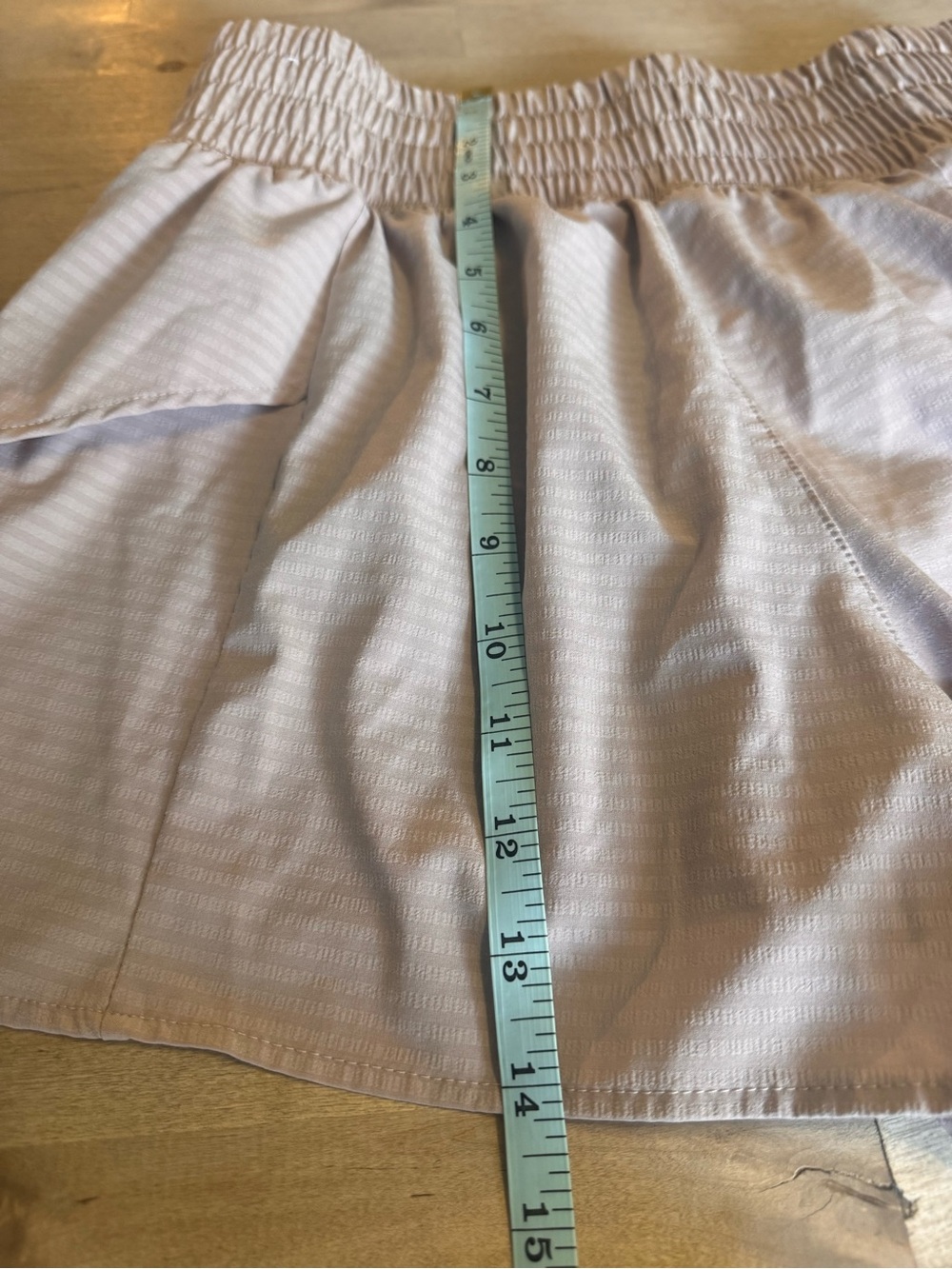 Calia Women's Layered Hem striped Athletic Shorts in Light Taupe - Picture 7 of 8